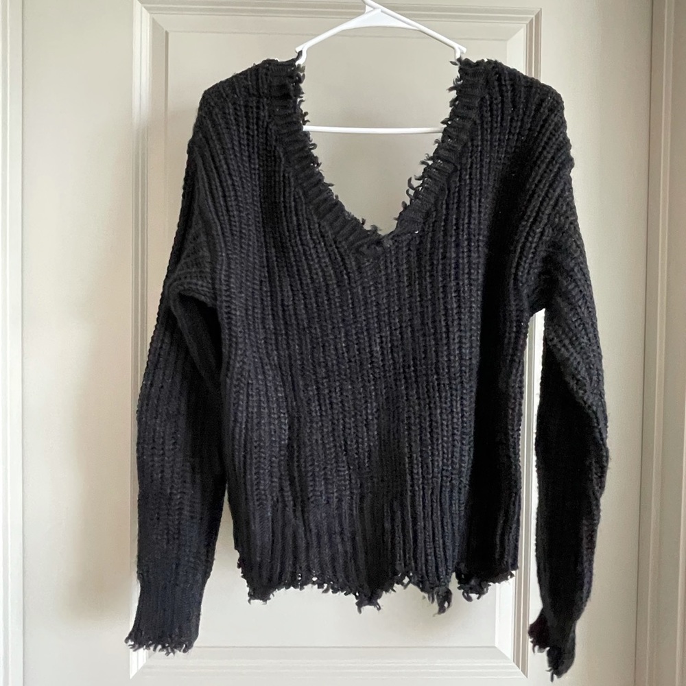 Vici Dolls Black v neck knit sweater
